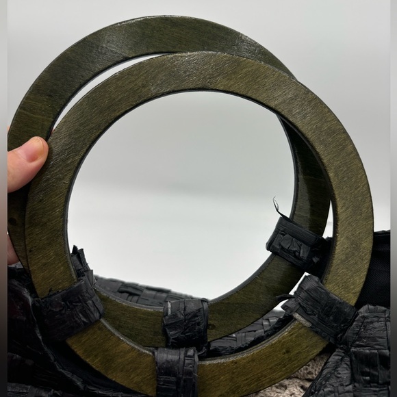 100% Vintage Paper Straw Handbag, Tote Bag - Picture 3 of 9